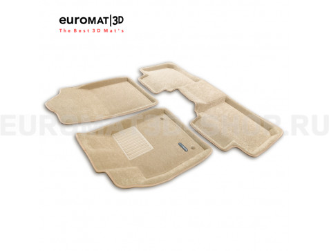 Текстильные 3D коврики Euromat3D Business в салон для Lexus ES (2015-) № EMC3D-003214T Бежевые