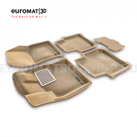 Текстильные 3D коврики Euromat3D Lux в салон для Skoda Kodiaq (2017-2024) № EM3D-004512T Бежевые Текстильные 3D коврики Euromat3D Lux в салон для Skoda Kodiaq (2017-2024) № EM3D-004512T Бежевые