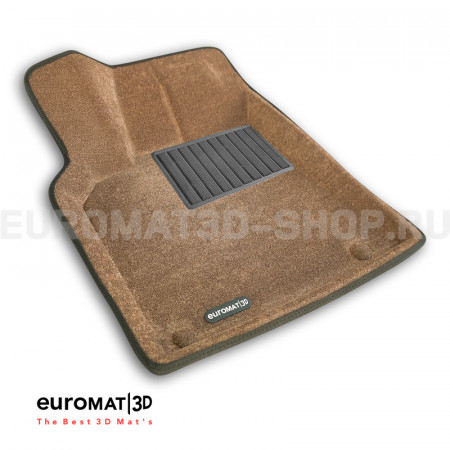 Текстильные 3D коврики Euromat3D Business в салон для Porsche Macan (2014-) № EMC3D-004103R Коричневые